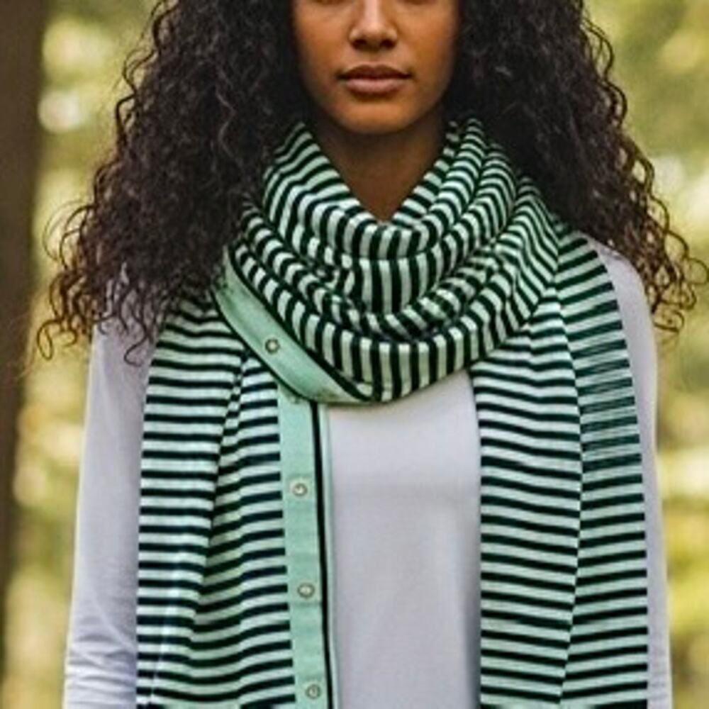 Lululemon Vinyasa Scarf *Rulu Classic Stripe Mint Black Mutli-wear